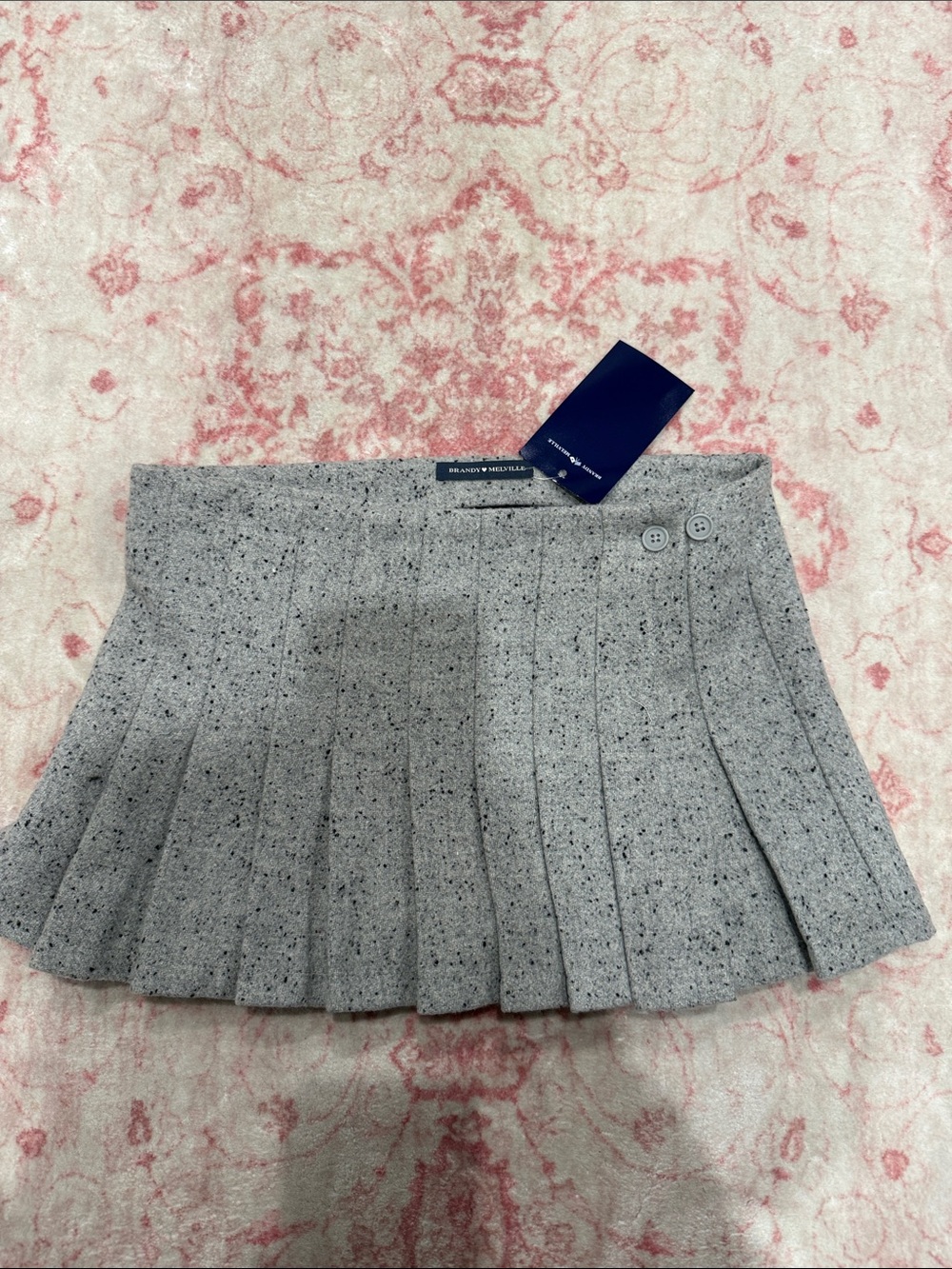 Brandy Melville Gray Pleated Mini Skirt